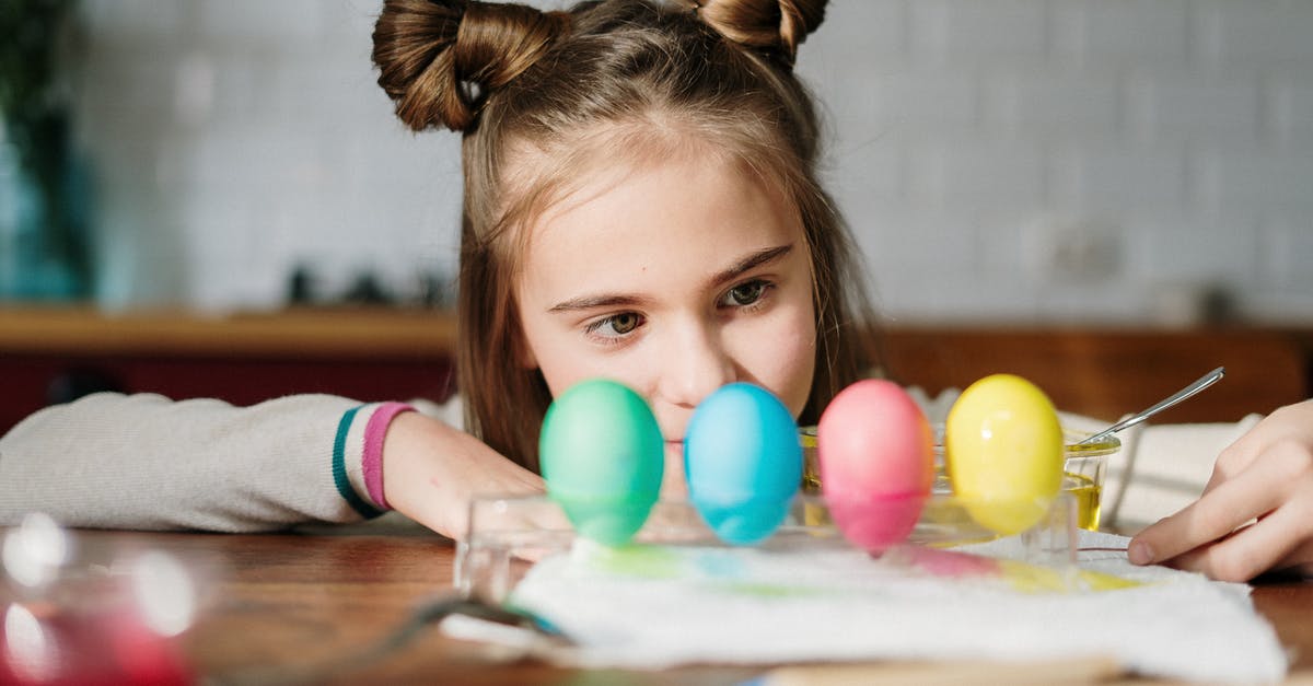 Undercooked eggs that were in the pot plenty long - Girl in White and Blue Stripe Long Sleeve Shirt Playing With Orange Balloons