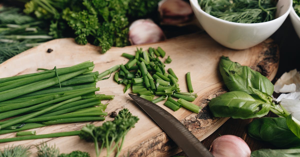 Using parsley and thyme in a brine - Close-Up Photo Of Chopped Chives