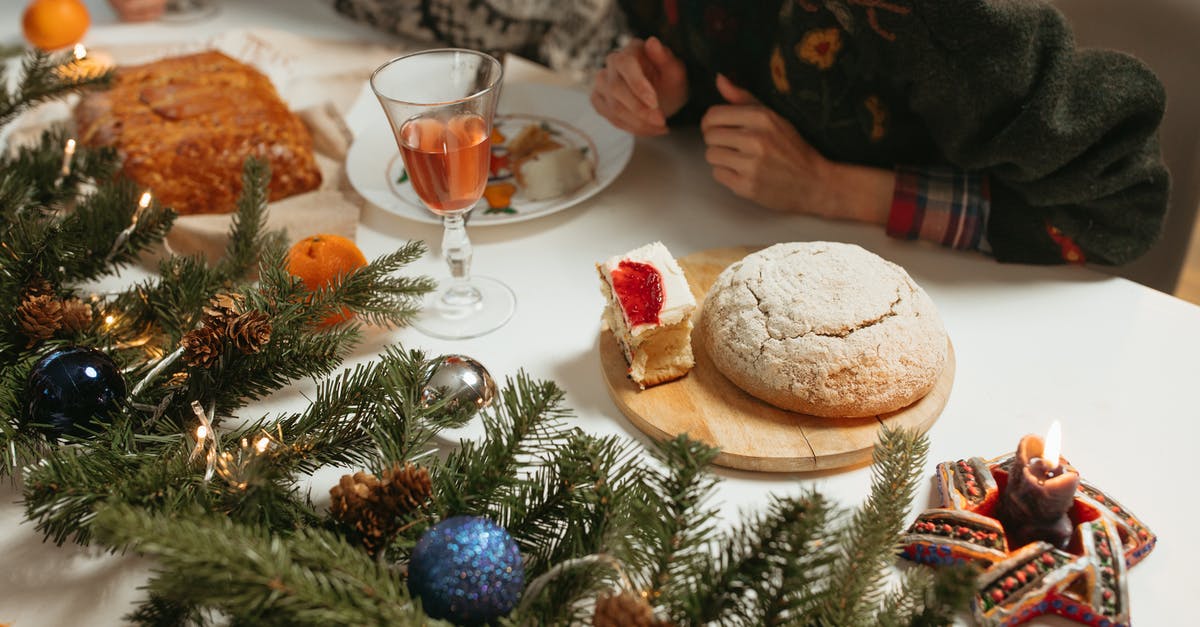 Using Sourdough Breads to reduce Fructans - Christmas Decorations and Breads on Dinner Table