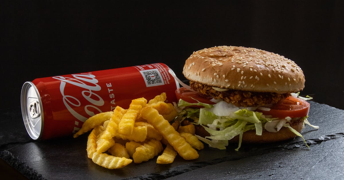 Veg Burger Advice, Am i missing something? - Chicken burger menu with coke and french fries on a black background isolated