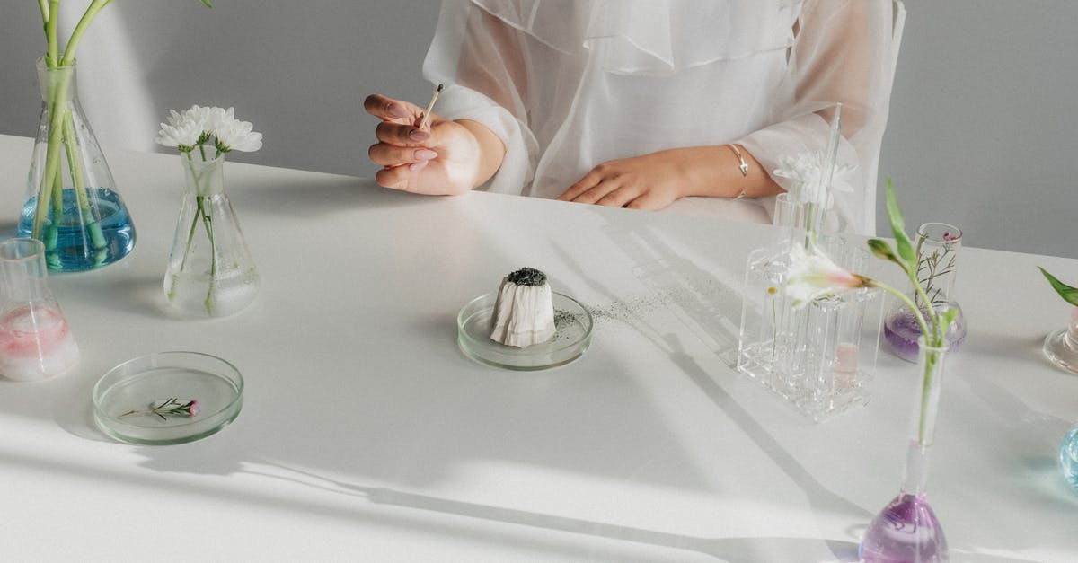 Veloute consistency after being refrigereted - Unrecognizable Woman Sitting at Table after Chemical Experiment