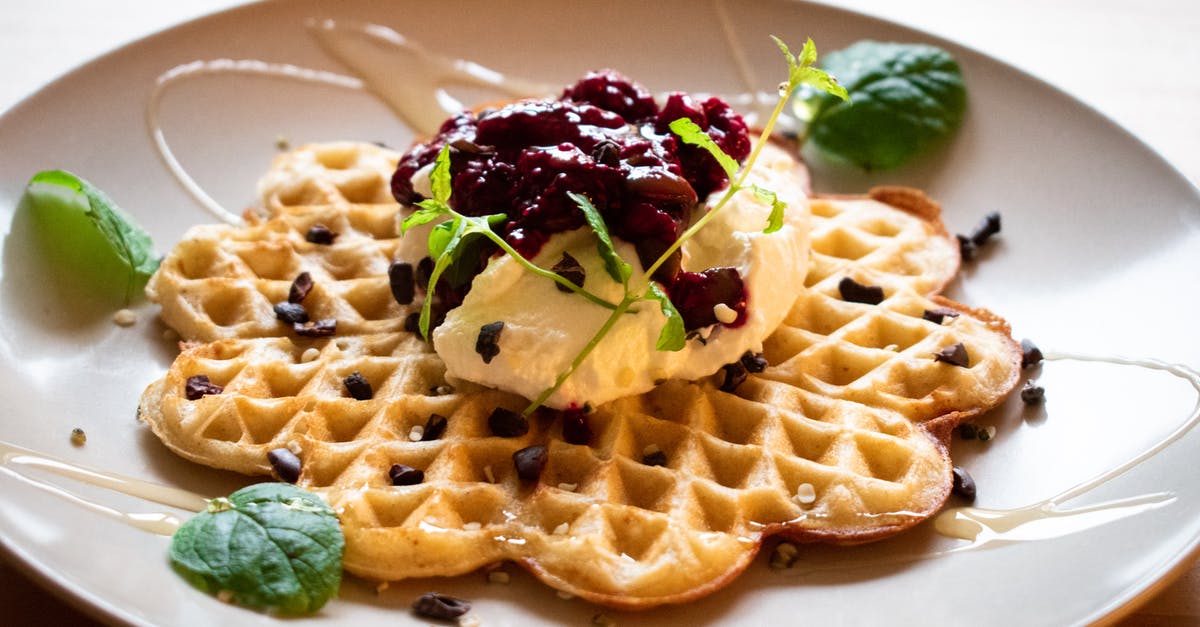 waffle cones for serving lattes - Waffle on White Ceramic Plate