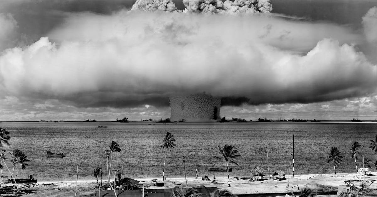 Water Exploded in Microwave - Grayscale Photo of Explosion on the Beach