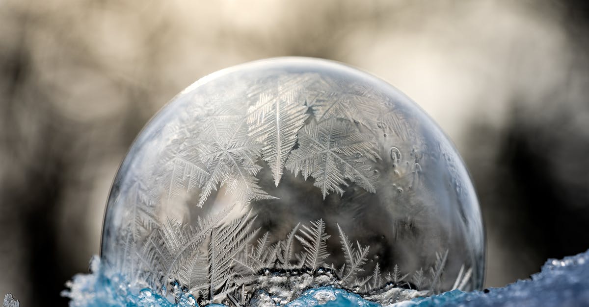 water temperature affecting bread rolls texture! - Shiny transparent soap bubble on cold ice