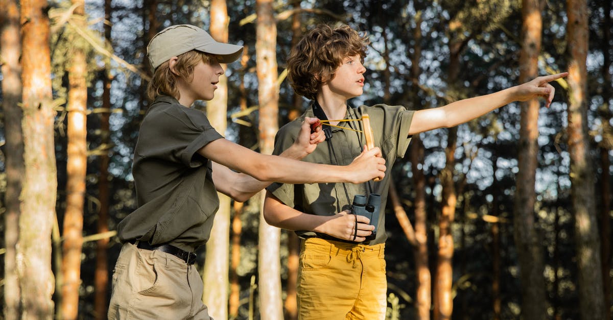 What's the point of the first action in double-acting baking powder? - Young Scouts Shooting with a Slingshot in a Forest