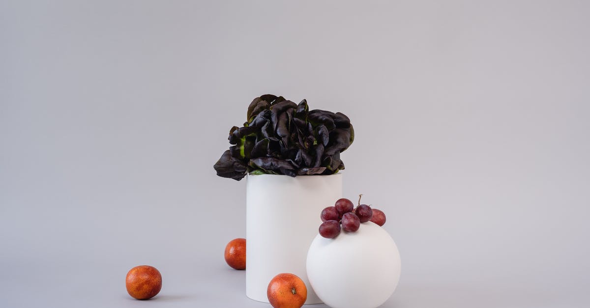 What's this salad of gray lumps in white dressing? - White Ceramic Vase With Orange Fruits
