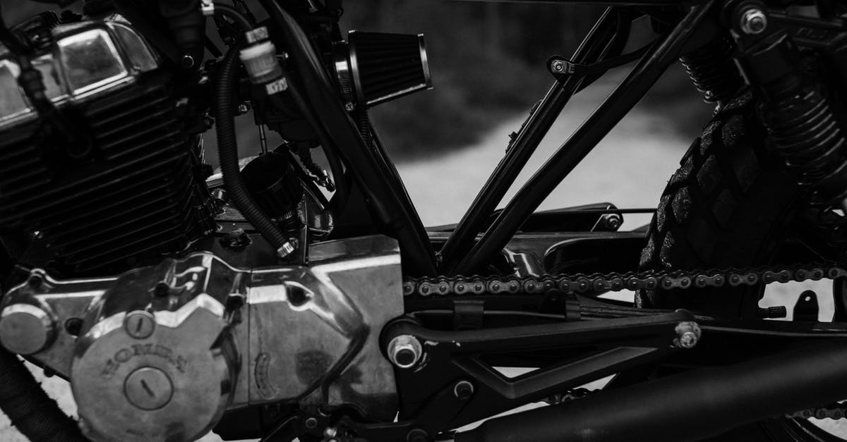 What are some pros/cons of restarting a bread machine mid-cycle? - Black and white of old vintage motorbike wheel and units of engine and gearbox