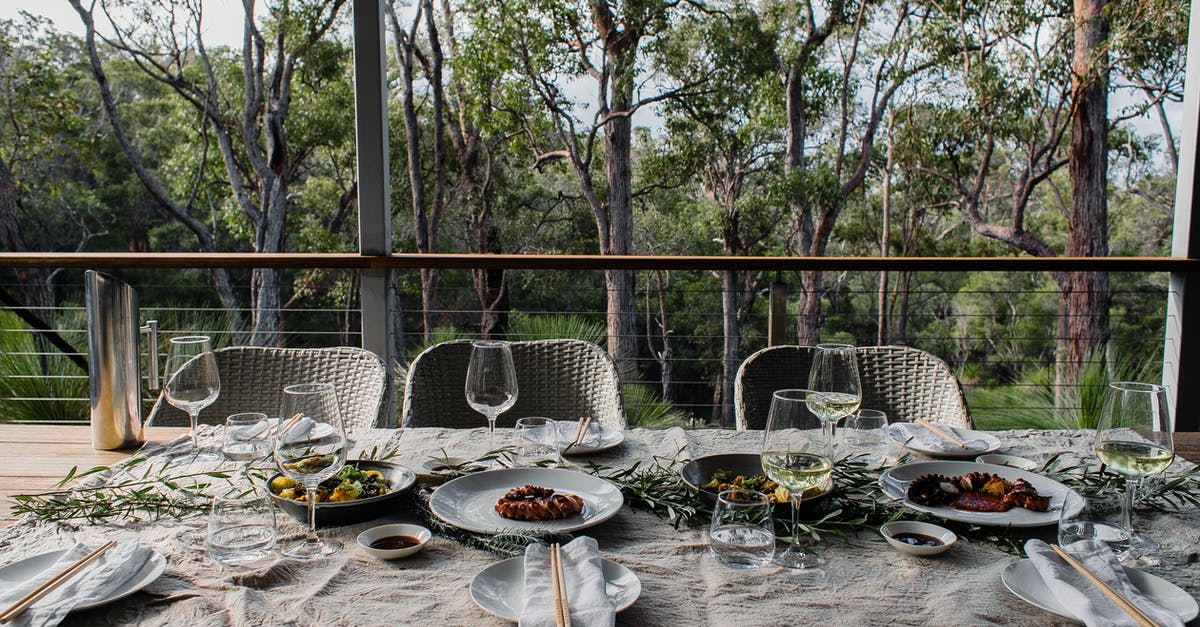 What are the transparent strands in this salad? - Table served for guests on terrace