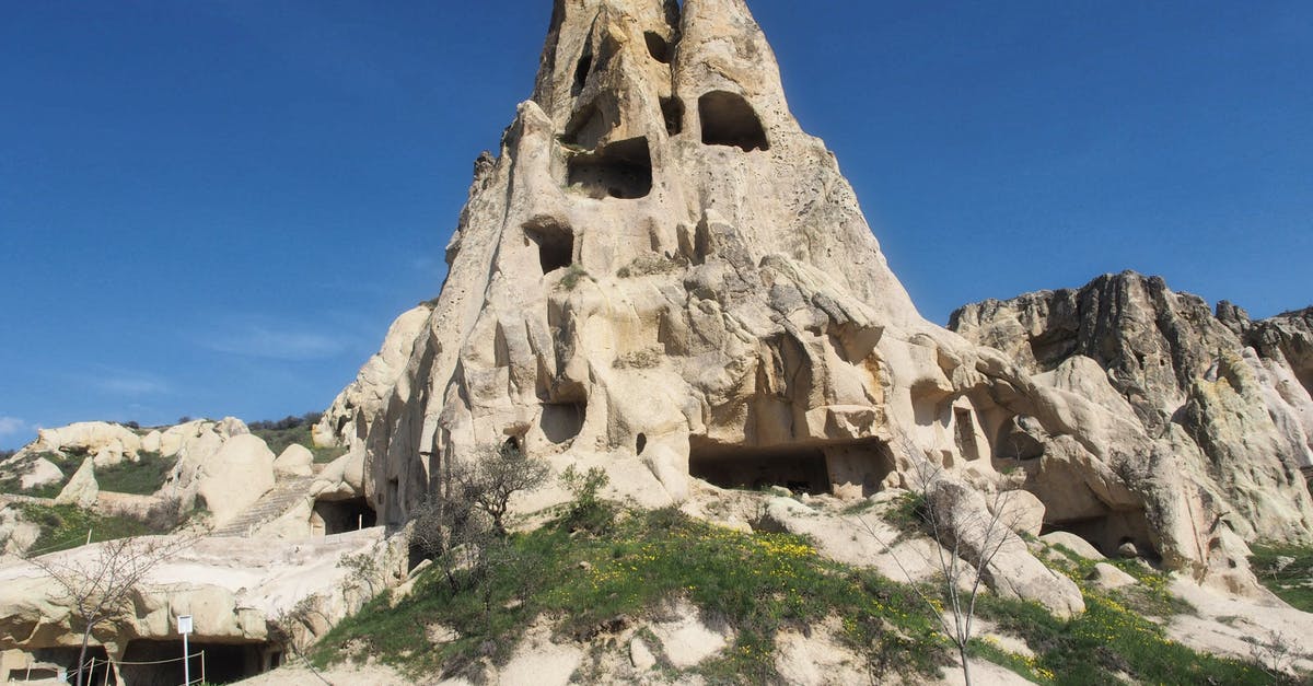 What are these dark areas in turkey meat? - View of fenced settlement Uchisar in Cappadocia