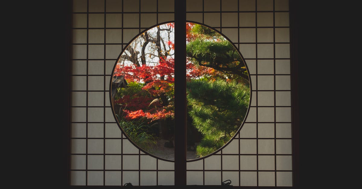 What are these dark green spots inside raw eggs? - Window in Japanese style with view of trees in autumn