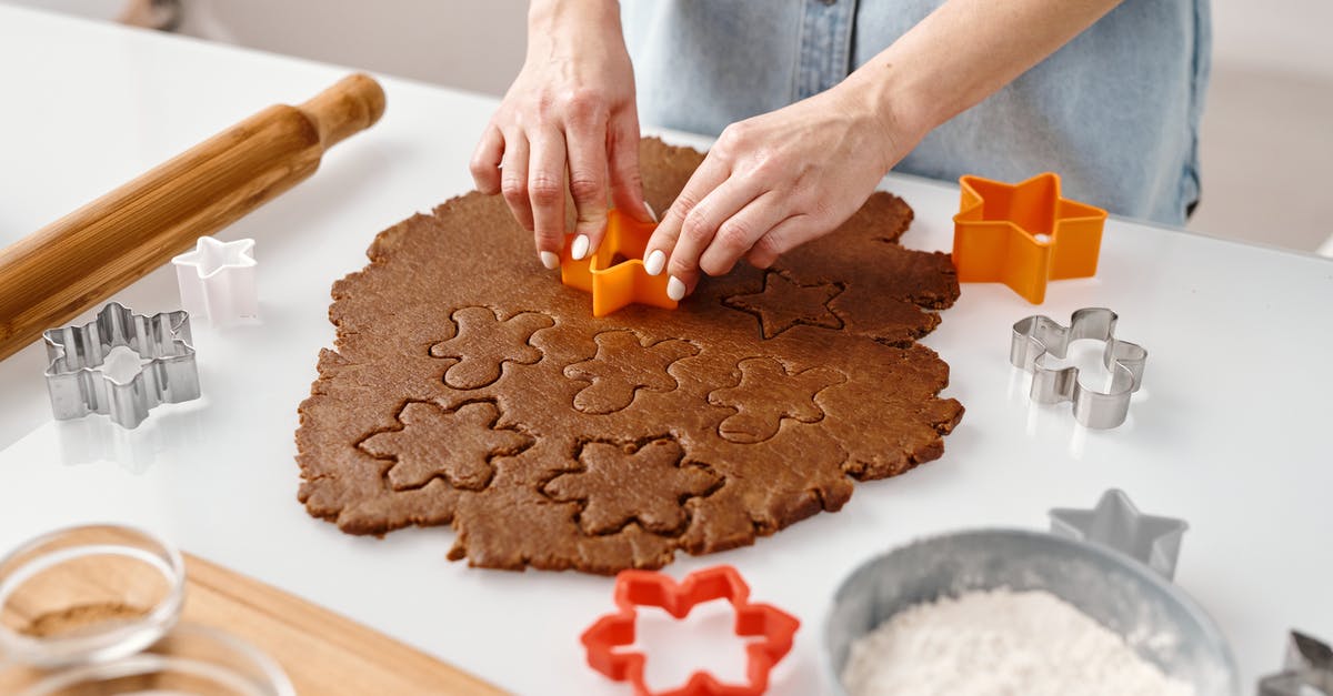 What could the dough of this cookie be made of? - Person Using a Cookie Cutter