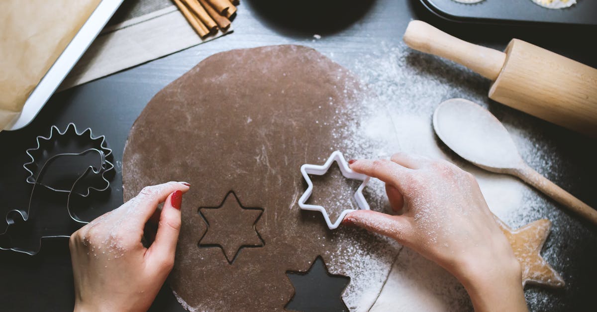 What could the dough of this cookie be made of? - Person Holding White Hexagonal Baking Mold