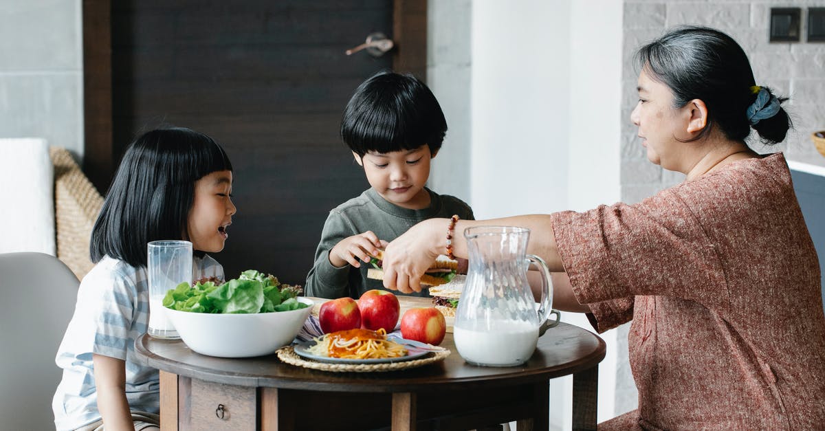 What emulsifier will help my (nearly carb free) Milk Chocolate? - Grandmother having breakfast with Asian children