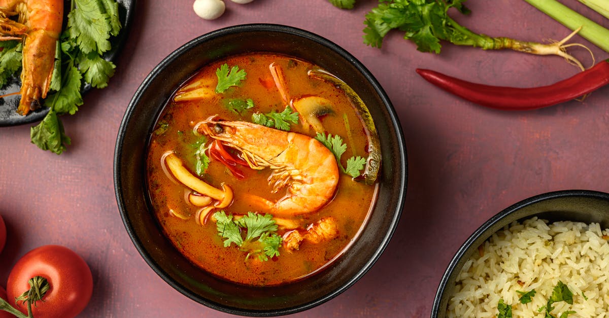 What goes into tom yum soup? [closed] - Soup With Vegetables and Shrimp in Brown Ceramic Bowl