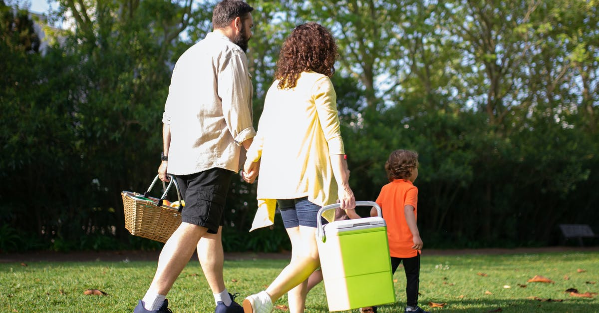 What has a cooler got to do with sous-vide cooking? - Man and Woman Walking at the Park with Child