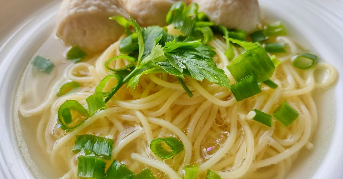What is a substitute for celery root in a soup? - Close-Up Photo of Noodle Soup