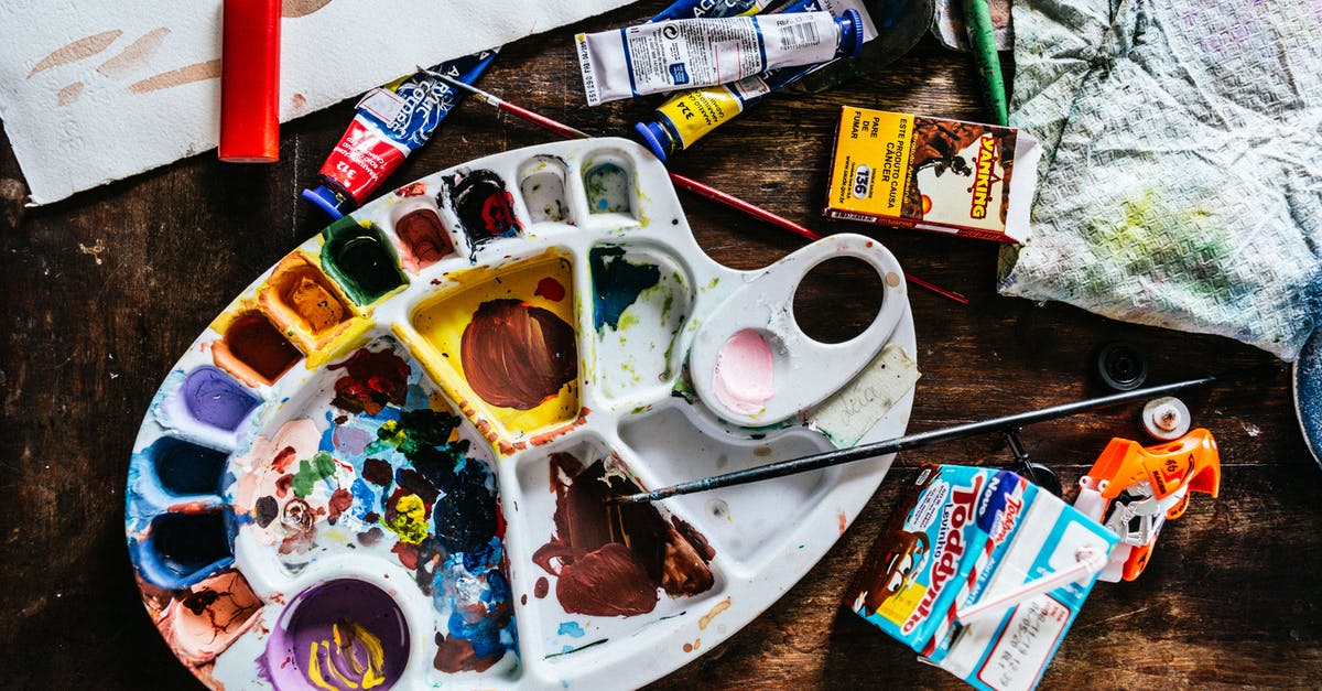What is ganache, and how it is used in truffles? Does it differ from chocopaste? - Top view of various art supplies including paintbrushes with colorful tubes of paint and palette placed on wooden table