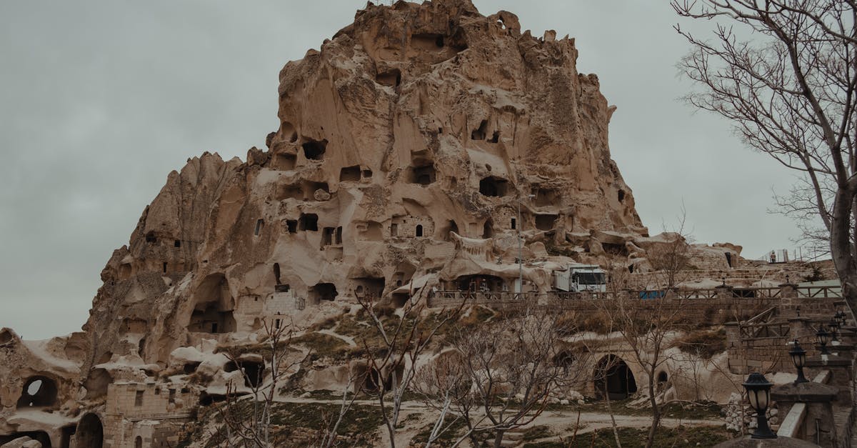 What is the hole in this turkey? - Mountain with carved houses in national park