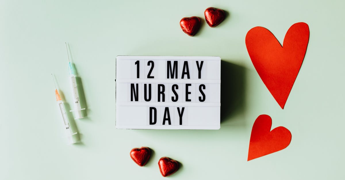 What is the meaning of the letters after the expiration date? - Nurses Day Sign with Hearts and Syringes