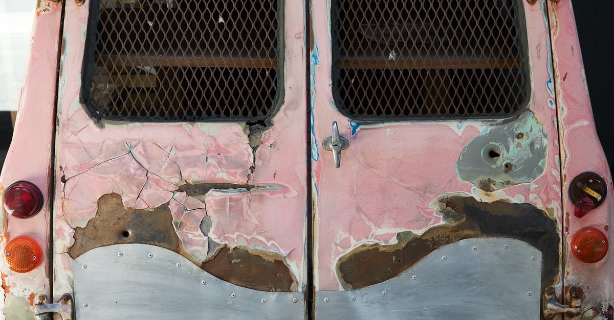What is the name of this machine and what is it used for? - Old automobile with broken taillights and windows with lattice covered with rust and scratches What is the name of this machine and what is it used for? - Old automobile with broken taillights and windows with lattice covered with rust and scratches