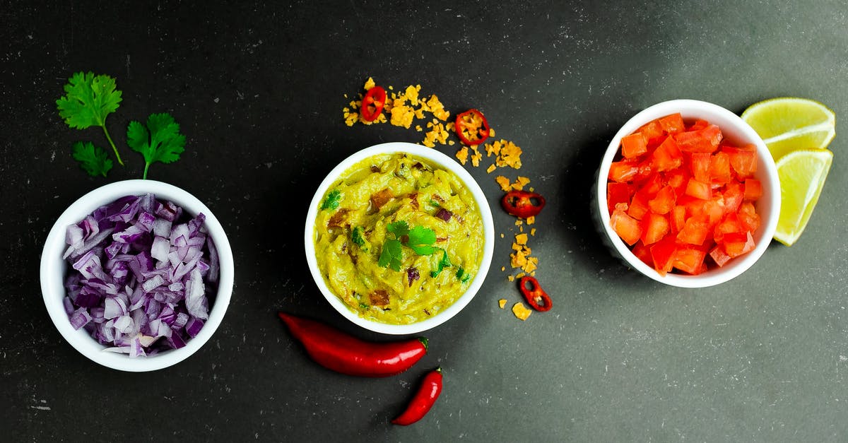 What is the "Chili sauce" ingredient in this recipe? - Bowls with guacamole red onion and tomato decorated with spices