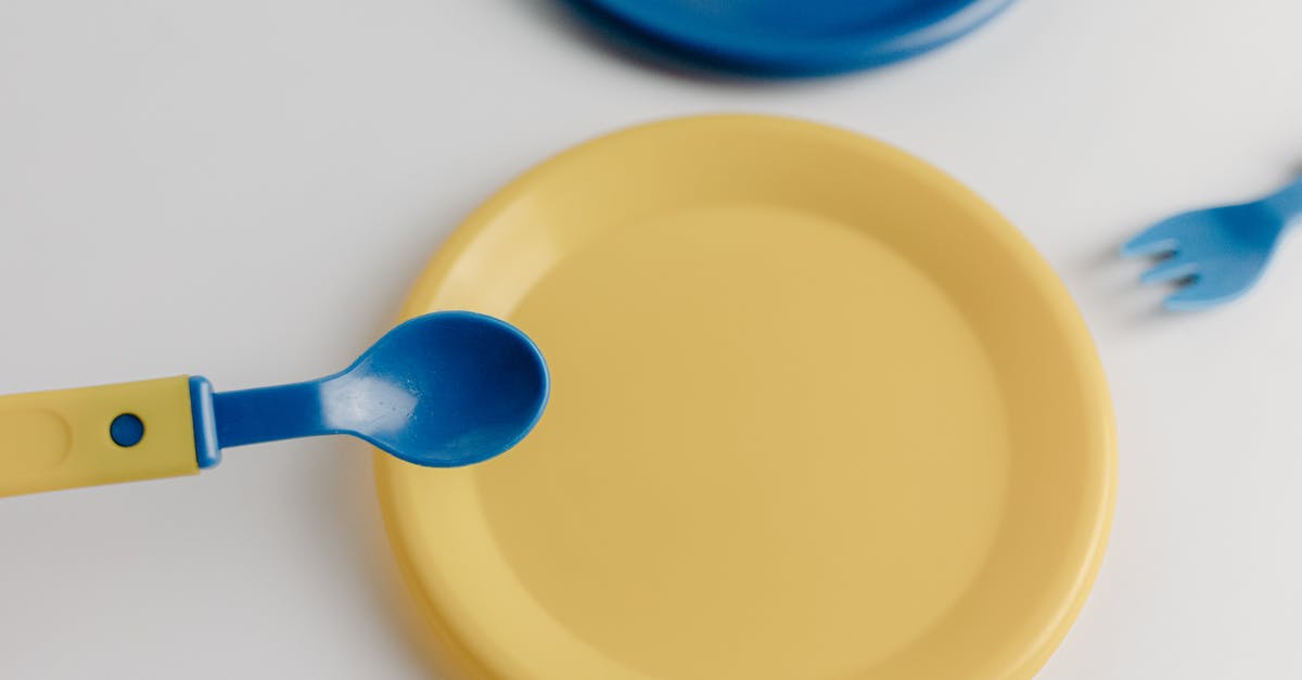 What is this utensil? - Blue Plastic Spoon on Yellow Round Plate