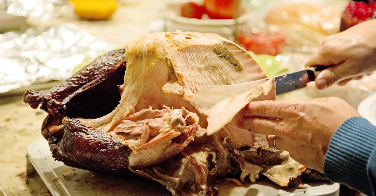 what kind of meat is used at carving stations? - Person Carving a Turkey