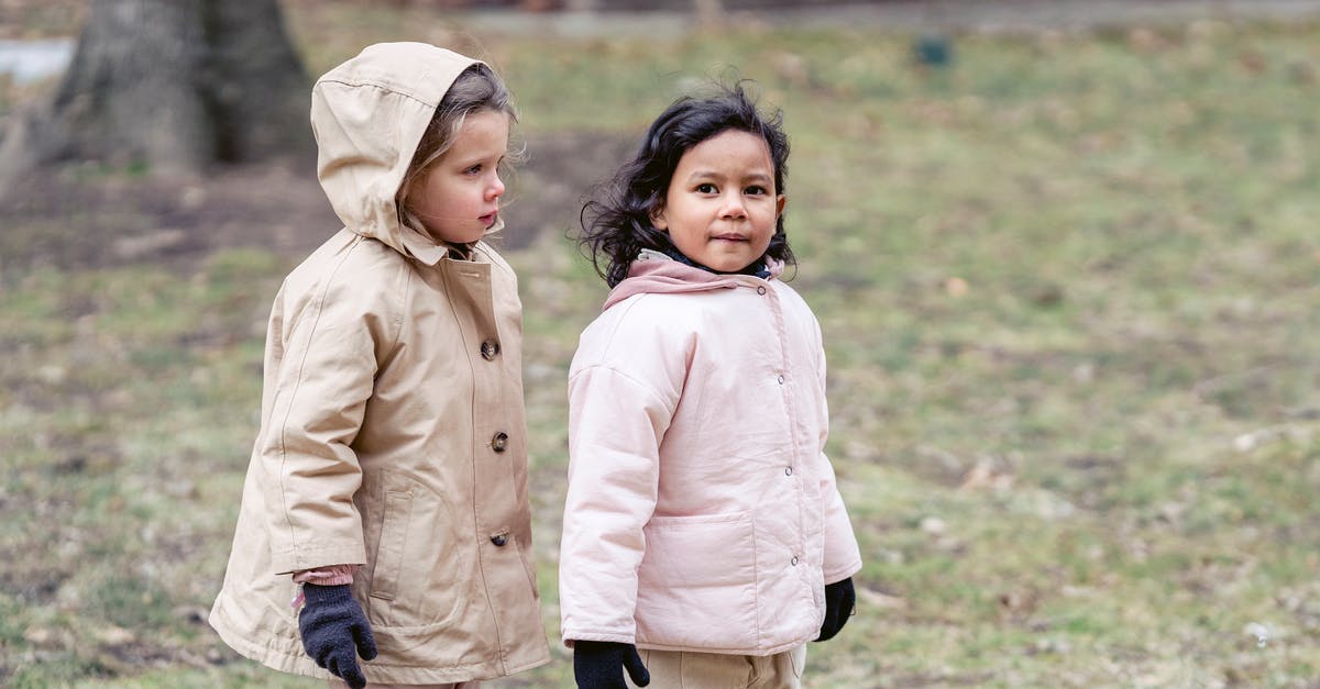 What kind of nonstick coating is this? - Multiethnic girls in outerwear on meadow in park