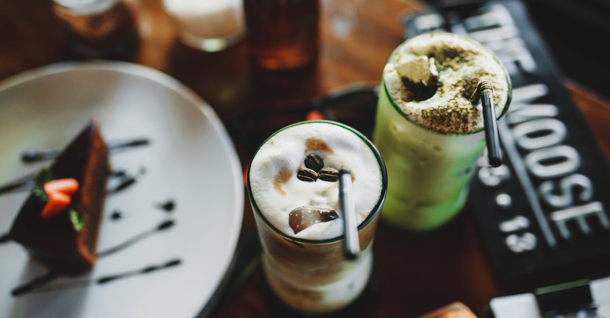 What purpose does coffee serve in a chocolate cake recipe? - From above of delicious refreshing assorted milkshakes placed on table in cafe with chocolate cake