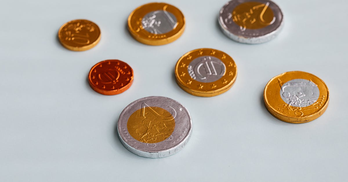 what size foil squares to wrap chocolate truffles? - Set of chocolate euro coins on table