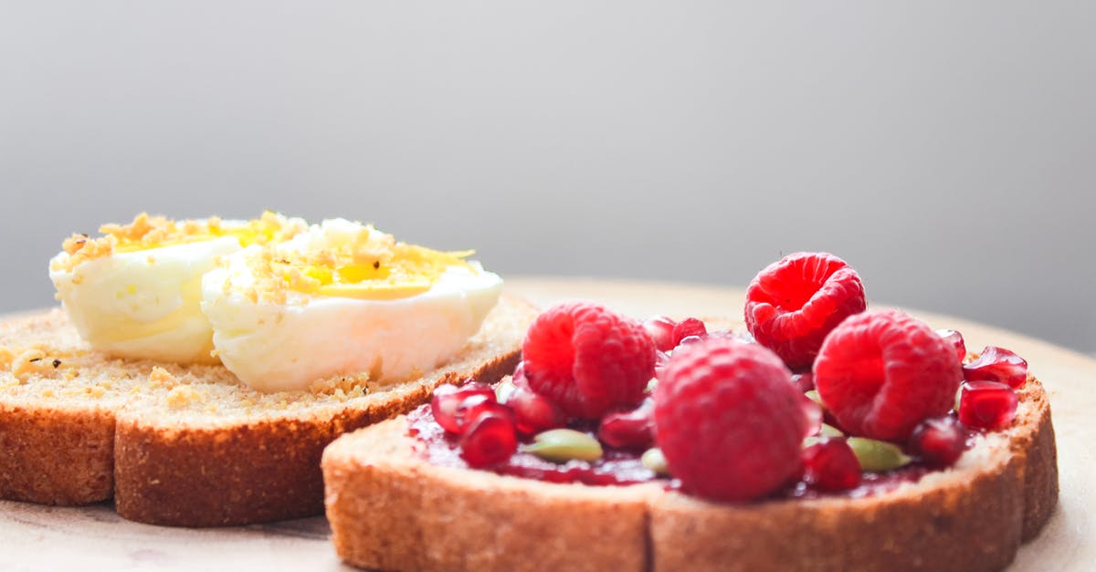 What to do with over cooked quince jam - Two Boiled Egg and Raspberries on Loaf Bread