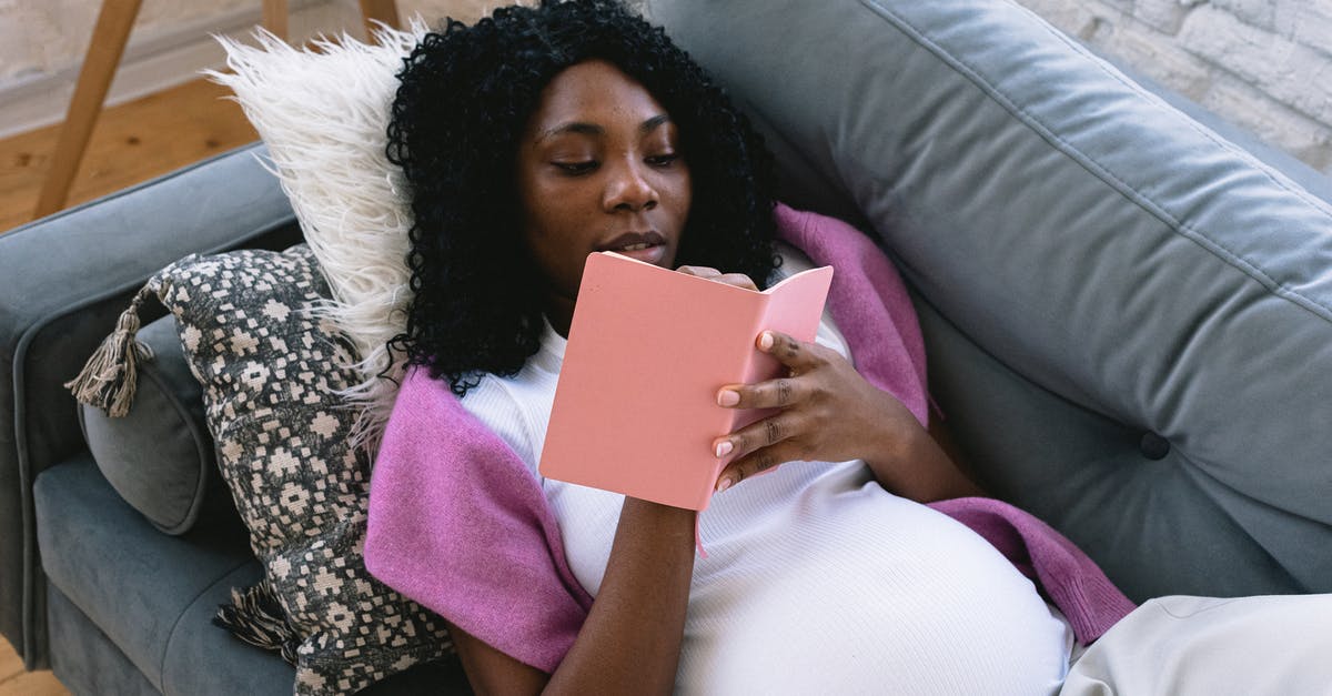 What to expect from canned bear meat? - From above of focused pregnant African American female taking notes in notepad while resting on comfortable sofa in living room