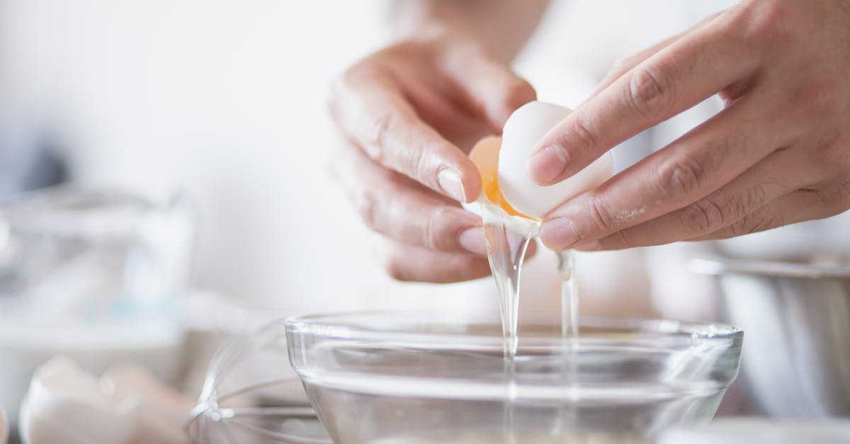 When carefully separating eggs, what to do with the chalazae? - A Person Separating Egg White