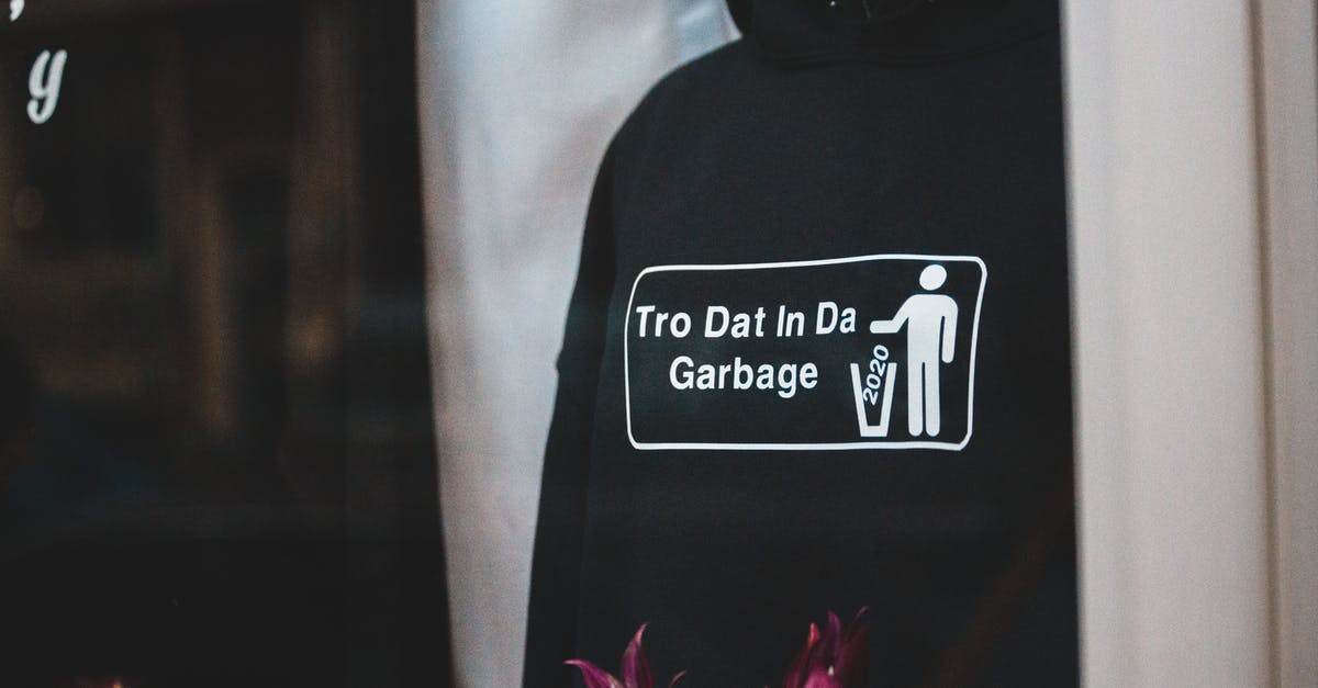 Where can I buy a transparent frying pan? - Through glass window of mannequin in black hoodie with Tro dat in da garbage inscription placed in shop in daytime