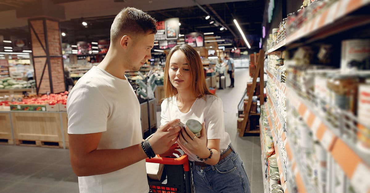 Where can I buy piranha in UK? - Young couple selecting food in market