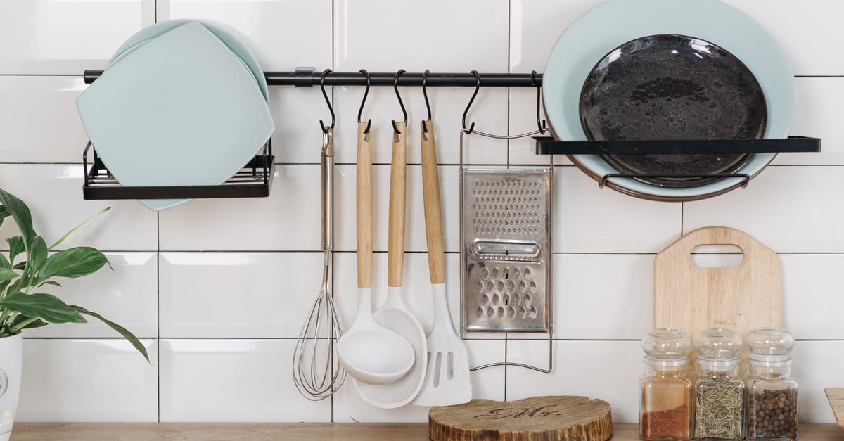 Where do you buy your utensils for cooking? - Plates and Utensils on White Wall and Spices on Wooden Surface