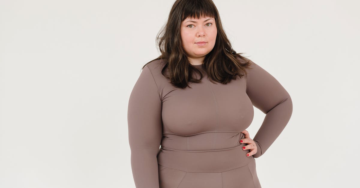 Where to find a large individual brownie pan? - Plus size female in activewear keeping hand on waist and looking at camera against white background