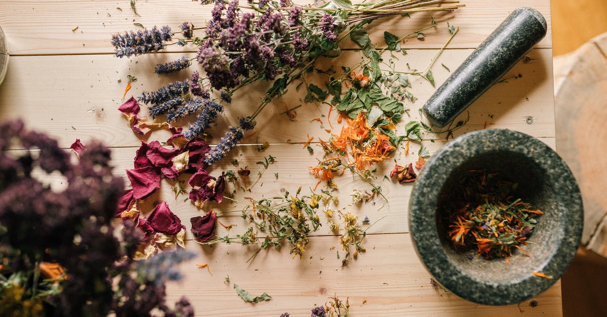 Which kind of mortar and pestle replaces a blender? - Purple Flowers on Brown Wooden Table