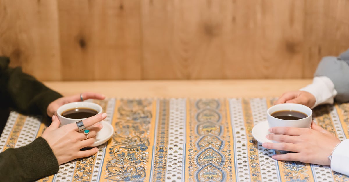 Which part of the coffee brew is best? - Crop faceless women sitting at table with cups of coffee