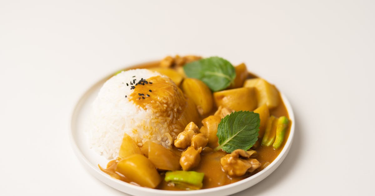 Why cook stewing meat low and slow? - Plate of traditional Indian dish curry with rice