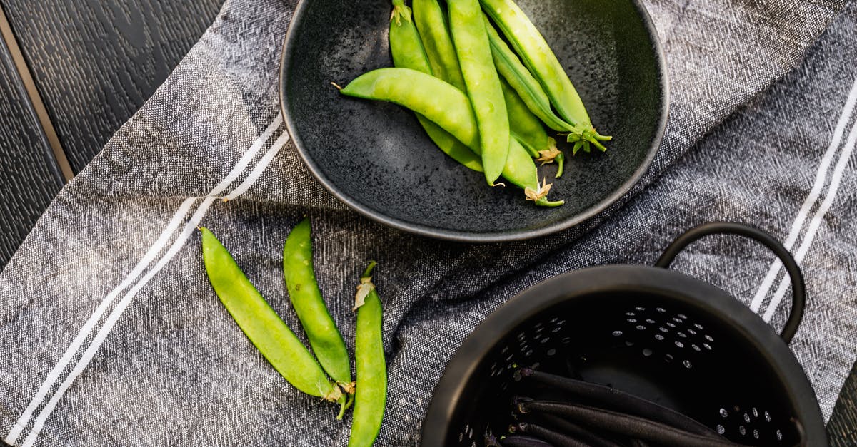 Why do purple snap beans turn green when cooked? - Green Peas on Black Round Plate