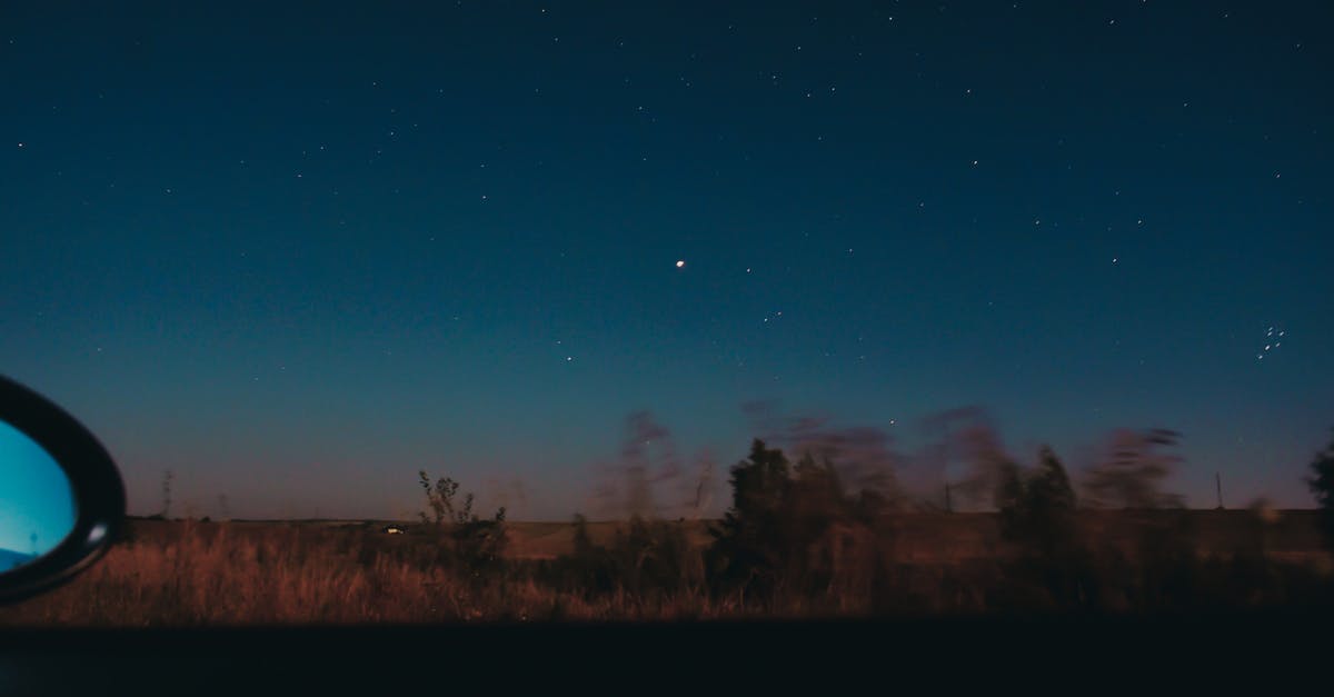 why does my microwave beep half way through a defrost? - View through moving car window of horizon line with dark star sky and blurred trees