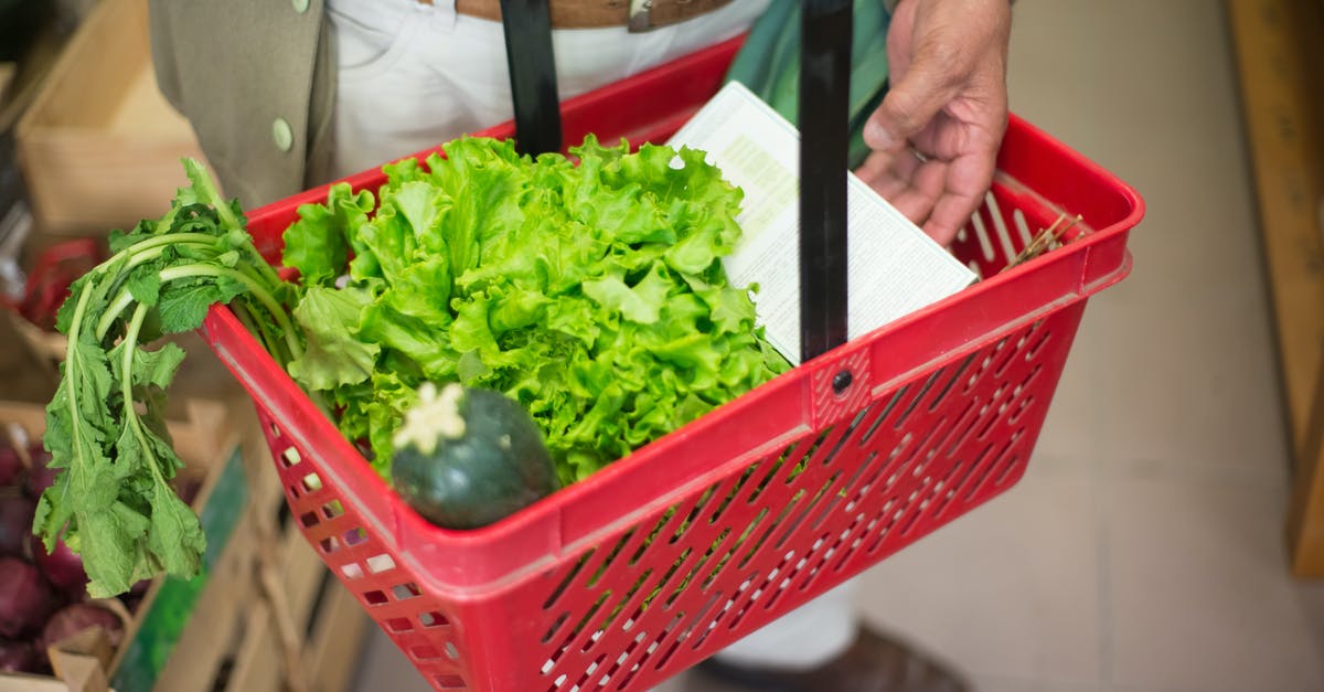 Why is grocery store celery trimmed of its leaves? - Person Holding Red Plastic Basket With Green Vegetable