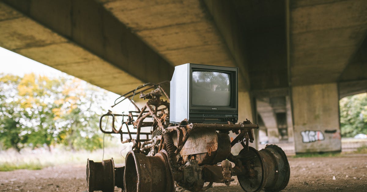 Will a metal dough scraper damage a granite countertop? - Old damaged vehicle with vintage television set on rough pathway under bridge in sunlight