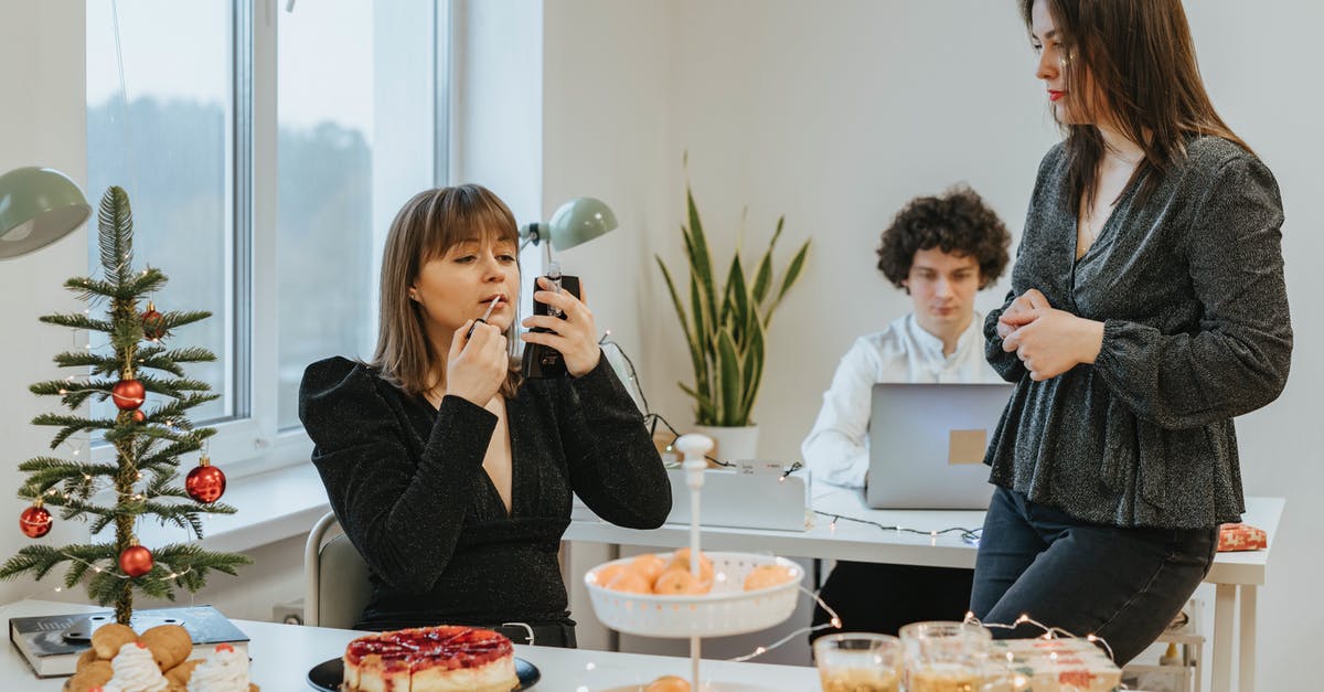 Xmas Pudding put in microwave by mistake for 5 minutes - Photo of a Woman Putting on Lip Tint on Her Lips Near Another Woman