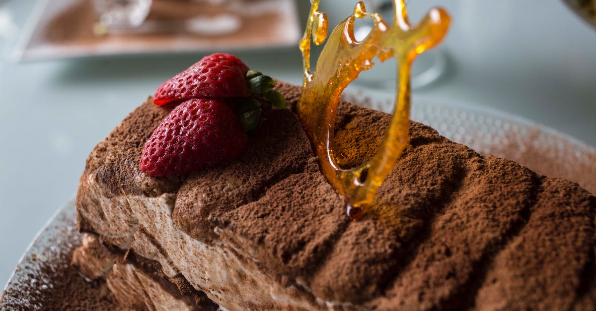 Zabaglione for Tiramisu - Strawberry Fruit on Brown Cake
